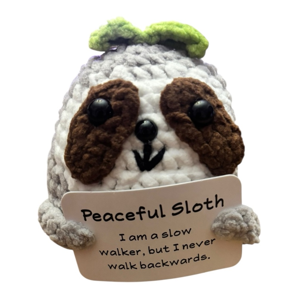 AB INKS Handmade Crocheted Animal with Inspirational Message